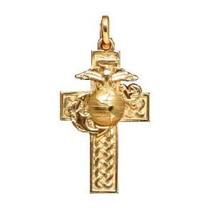 10k Yellow Gold Marine Corps Cross, Designed and Handcrafted By Marine 