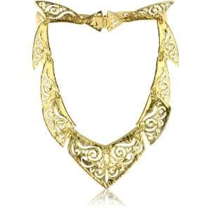 Clara Kasavina Open Filigree Gold Tone Necklace