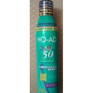  No ad Spf#50 Continuous Spray Kids 8 Oz. Super size 