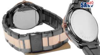   two tone chocolate brown dial stainless steel band women watch NEw
