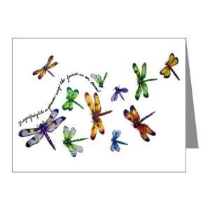  Note Cards (20 Pack) Dragonflies Glide on Gossamer Wings 