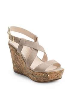 Coye Nokes   Athena Suede Wedge Platform Sandals/Desert
