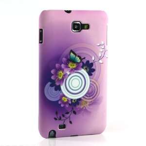 Black butterfly + flowers Print Plastic Case For Samsung Galaxy Note 