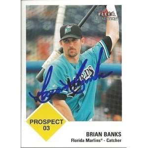  Brian Banks Signed Florida Marlins 2003 Fleer Card Sports 
