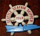 VTG Seattle Seafair Hydroplane Racing Pin Pinback 1963 Skipper Plastic 