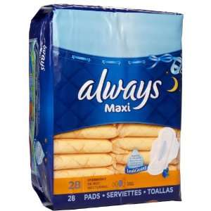  Always Maxi Overnight Wings 28 Count    Health & Personal 