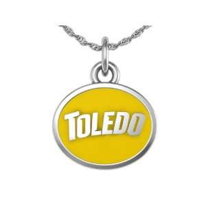 University of Toledo Rockets Charm Pendant. Solid Sterling Silver with 