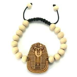  New Good Wood Pharaoh Ball Chain Macrame Bracelet NATURAL 
