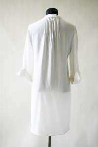 NEW 2011 AUTH TIBI White Silk Solid Shirt Dress $352 4  