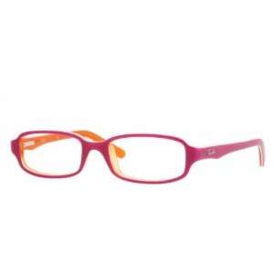 Ray Ban Junior RY1521 3565 Eyeglasses Top Fuxia On Tr Orange Demo Lens 