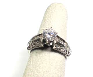 14k White Gold Engagement Ring Princess Round Cut Diamonds Accent 7 