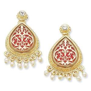  Gold plated Sim Pearl Enameled French Moroccan Post 