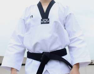   uniform TKD DAN DOBOK Black collar uniforms + Black Belt TAE KWON DO
