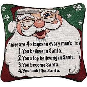  Four Stages of Man Santa Claus Pillow   12 Classic Woven 