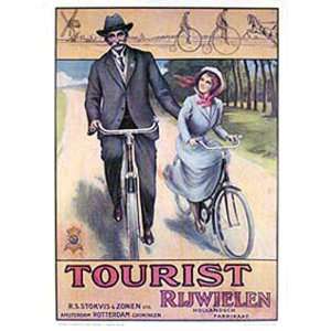  Tourist Bicycles 15 x 21 cycling poster unframed