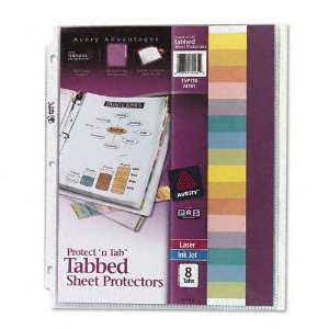 Eight Tabs, Letter   Sold As 1 Set   A sheet protector and index 
