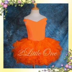 Cup Cake National Pageant Dress DIY Shell Party Flower Girl Orange Sz 