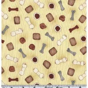   Bones & Biscuits Buttercream Fabric By The Yard Arts, Crafts & Sewing