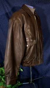 EUC EXCELLED A2 Brown Leather Flight Jacket L w Liner  