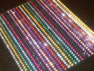 This listing is for 870pcs of 3mm SELF ADHESIVE Rhinestone Gems in 10 