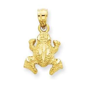  14K Diamond Cut Frog Pendant   JewelryWeb Jewelry
