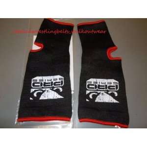  BAD BOY PRO SERIES BLACK/RED MMA ANKLE WRAPS (LARGE 