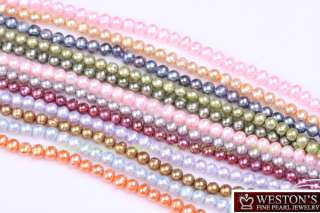 YOU ARE BUYING A WHOLESALE LOT OF 12 LOOSE PEARL STRANDS IN 12 COLORS