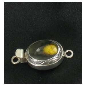  INDONESIAN ECLIPSE JASPER STERLING OVAL CLASP 