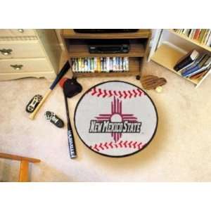  New Mexico State Aggies Baseball Shaped Area Rug Welcome 