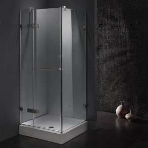  Frameless Glass Bathroom Shower Enclosure, Nickel