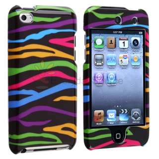 For iPod Touch 4 4th Gen 4G Colorful Leopard+Colorful Zebra Hard Case 