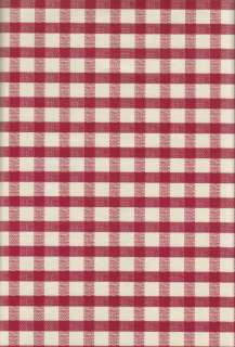 Gingham Check Vinyl Tablecloth Red Cream Retro Flannel Back Free 