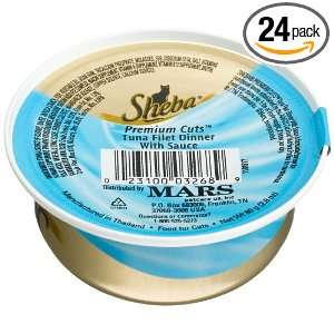 Sheba Premium Cuts Tuna Filet Dinner with Sauce Food for Cats, 2.8 