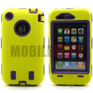 ) Dual Ultra Rugged Shock Proof Protector Case Yellow Silicone Cover 