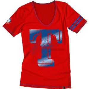  Texas Rangers Red Womens Baby Jersey Scoop Neck T Shirt 
