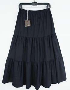 890 NWT Eskandar Navy Blue Wool/Silk Petticoat Skirt 1 10 12  