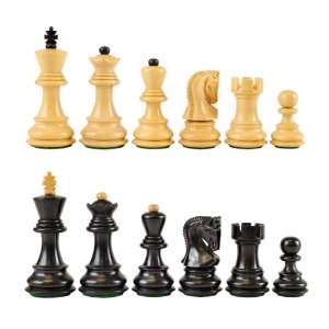  Zagreb Wood Chess Pieces with 3 King   Ebonized Toys 