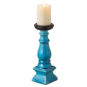  Tall Southwest Inspired Turquoise Ceramic Pillar Candle Holders 12