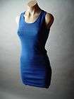   BLUE Club Party Evening Cocktail Body Con Bandage Sweater Knit Dress L
