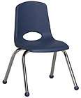 Ecr4kids 14 Plastic School Stack Chair Chrome Navy with Glide
