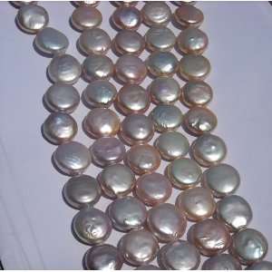  Natural Purple 13mm Round Coin Loose Freshwater Pearls 