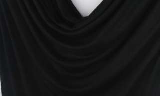 Women Metallic Epaulet Cowl Neck Top T shirt Black 1702  