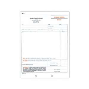   Carbonless contractor change order form with 3 parts.