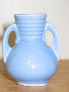 Shawnee Pottery Miniature Handled Vase Blue USA  