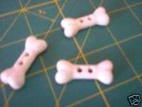 DOG BONE WHITE BUTTONS QTY 12 CRAFT SCRAPBOOKING SEWING  