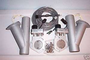 Electric exhaust cutouts for dual exhaust, complete kit  