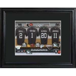  Oakland Raiders NFL Locker Room Framed Personalized Print 