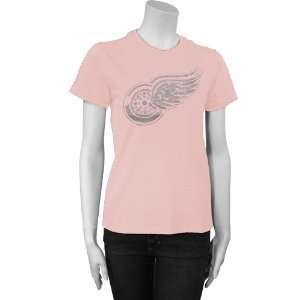  Majestic Detroit Red Wings Ladies Pink Strategy T shirt 