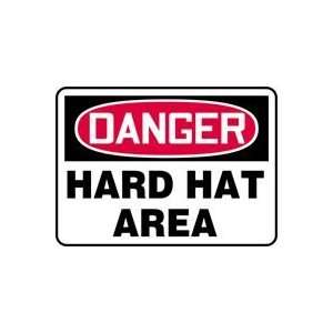  DANGER HARD HAT AREA Sign   10 x 14 .040 Aluminum