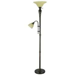   Bronze Torchiere Floor Lamp with Reading Light